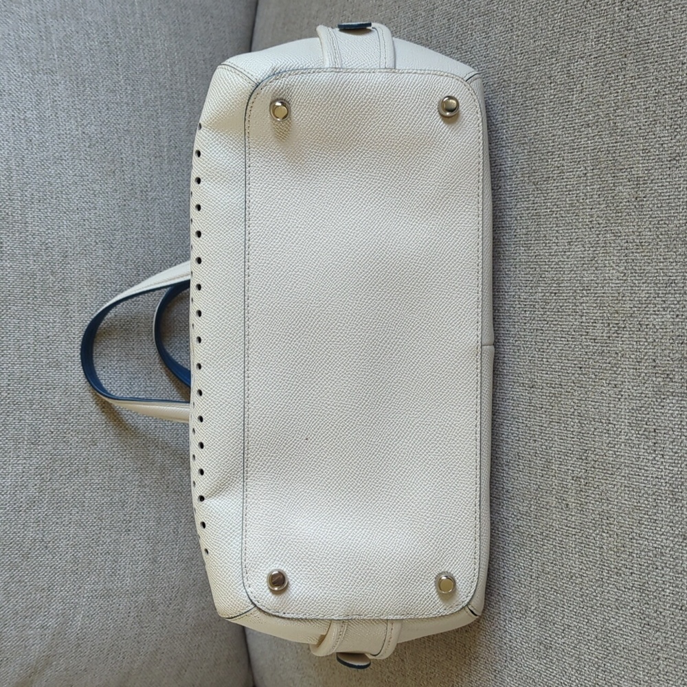 Coach Large Leather Satchel White and Blue Doctor Bag Style Rare - Picture 4 of 6